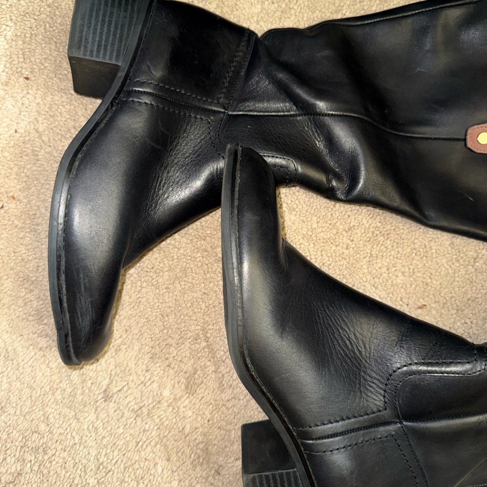 Franco Sarto Black Brown Riding Boots Wide Calf Size 8 - Picture 7 of 7